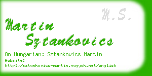 martin sztankovics business card